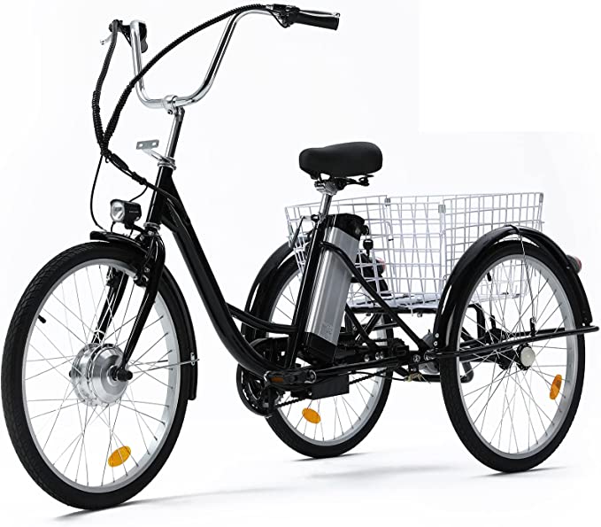 Viribus 24" 26" 3-Wheel Electric Bike for Senior
