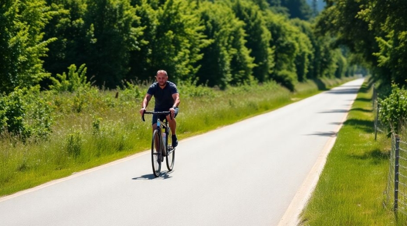 Cyclist enjoying a scenic post-workout recovery ride.