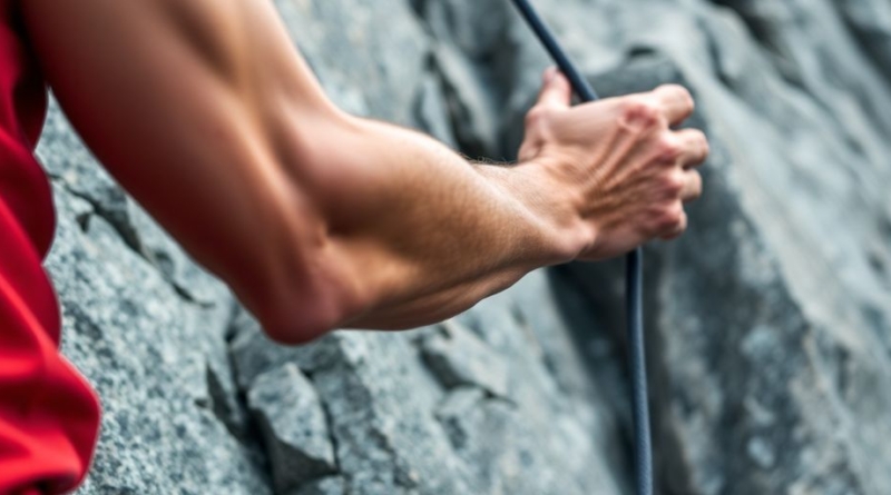 Muscles working during rock climbing.