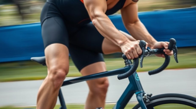 Cyclist pushing hard during a challenging outdoor ride.