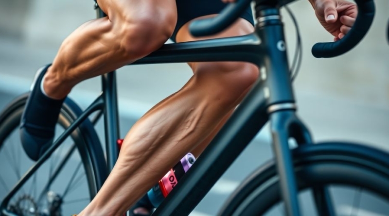 Cyclist's legs muscles activating during a pedal stroke.
