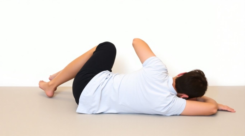 Person performing dead bug exercise on back